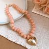 Elegant Summer Acrylic Beaded Necklace: Fashionable Round Clavicle Chain Jewelry