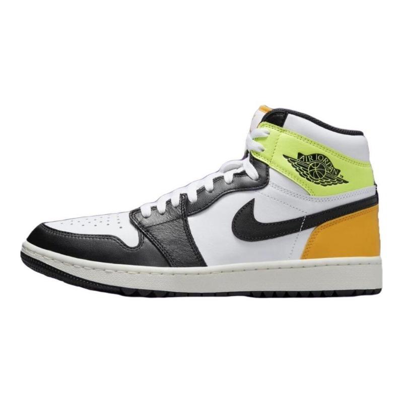 Air Jordan 1 High Golf Volt Gold men s high-top golf shoes white/black DQ0660-105 44.5