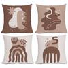 Boho-Geometrisch-Abstraktes Sofakissen Bettkissen Brauner Dekokissenbezug