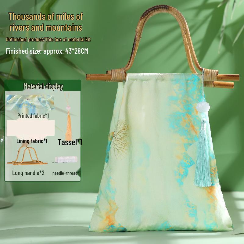 Bamboo Knot DIY Bag Kit - New Chinese Style Cotton Cheongsam Bag for Team Building & Salon Activities