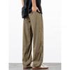 Qinglan summer thin pants men's straight loose wide legs drape soft breathable linen casual trousers teenagers