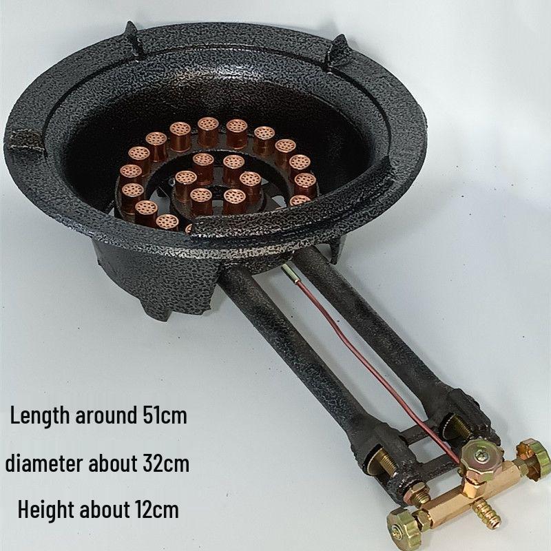 Heavy-Duty Commercial Cast Iron Wok Burner Head with High-Pressure Flame