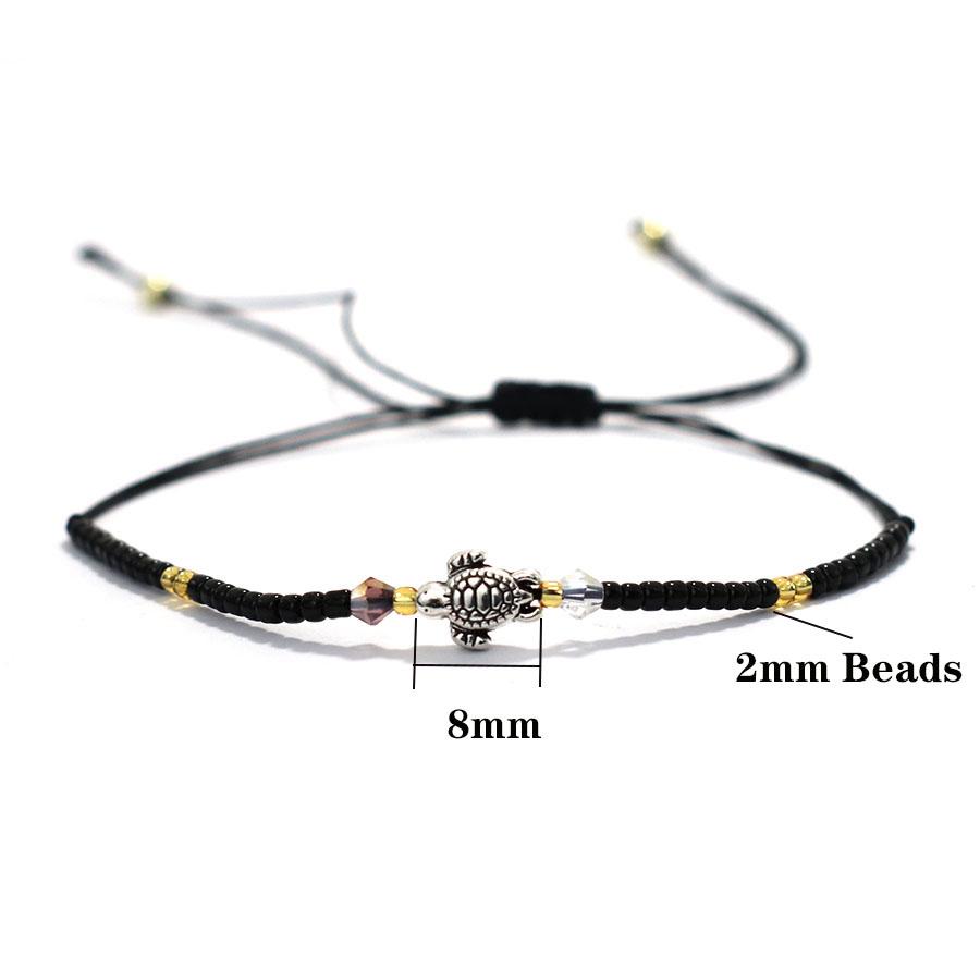 Neues handgeknüpftes dünnes Schnurarmband für Männer und Frauen, Strand, Surfen, Schildkröten-Armband, Bohemia Samenperlen-Armband, Valentinstagsgeschenk