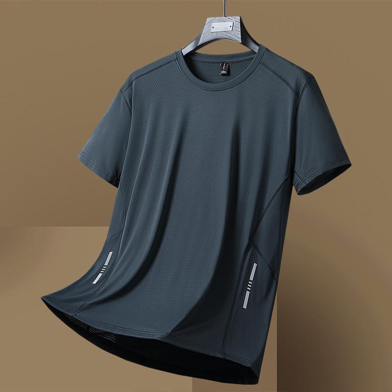 

Быстросохнущая футболка с короткими рукавами, мужская летняя тонкая свободная футболка большого размера с коротким рукавом, дышащая, повседневная спортивная футболка, топ XL