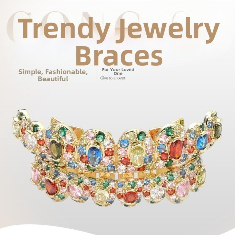 1Pc/set Hiphop Teeth Grillz Caps Candy Color Teeth Jewelry Teeth Grillz Top Bottom Set Rapper