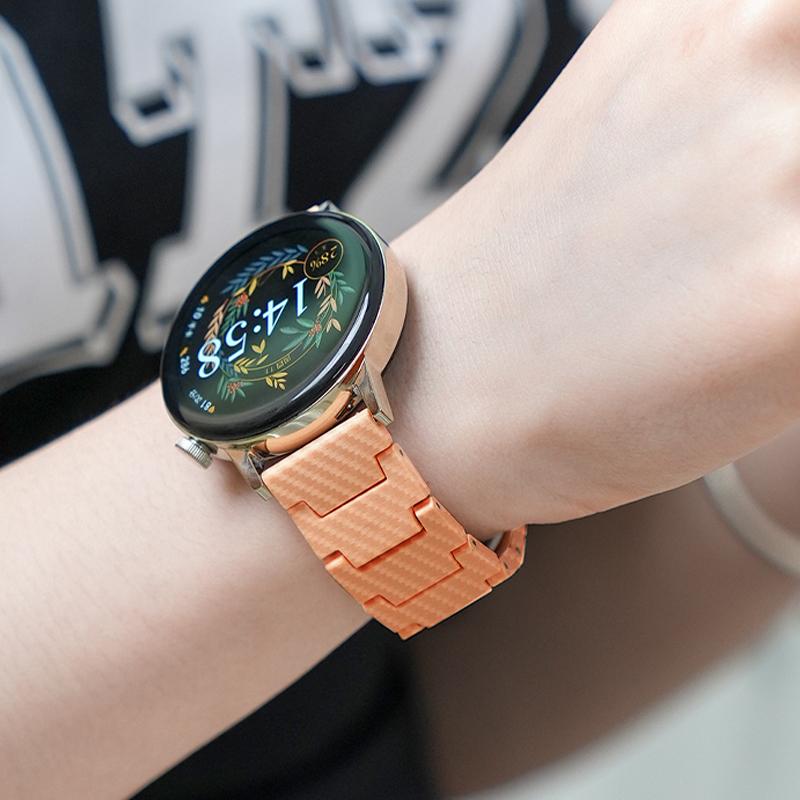 Carbon Fiber Strap For Samsung Galaxy 5/4/4 classic/46mm/42mm/5pro/Active 2 20mm 22mm Bracelet Huawei Watch Gt 3/2/2e/pro/Runner