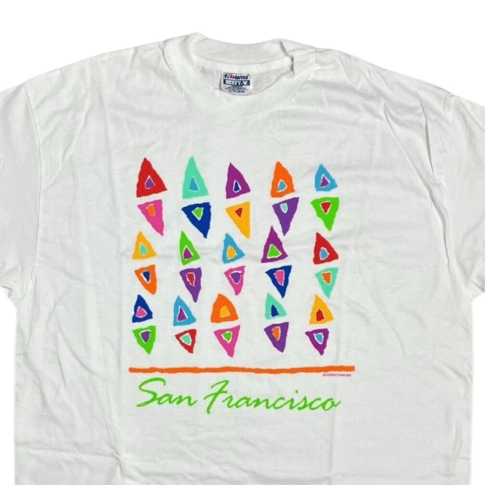 Vintage Hanes Beefy T-Shirt Adult XL San Francisco California Colorful Artsy NEW XL