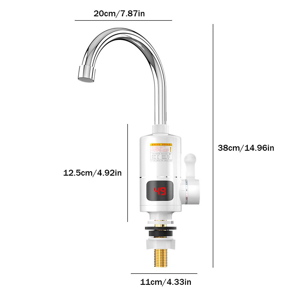 Electric Cold Heating Faucet 3000W Tankless Instantaneous Water Heater 360 Degree Rotation Water Heater LCD Digital for Kitchen
