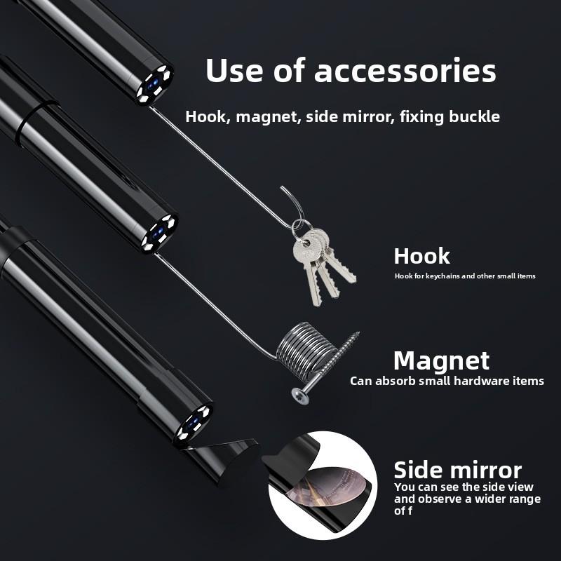 Endoscop portabil IPS de 2,4 inci cu ecran, cameră de 8 mm de înaltă definiție, oglindă industrială pentru inspecție