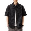 Ice Silk Short Sleeve Shirt Men's Summer Lightweight Cool Feeling Floral Collar Casual Outerwear Plus Size Stand Fit Youth