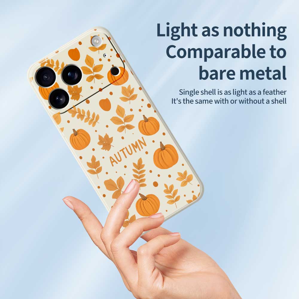 For iPhone 17 Pro Case Autumn Theme Pattern Printing Straight Edge TPU Phone Back Cover