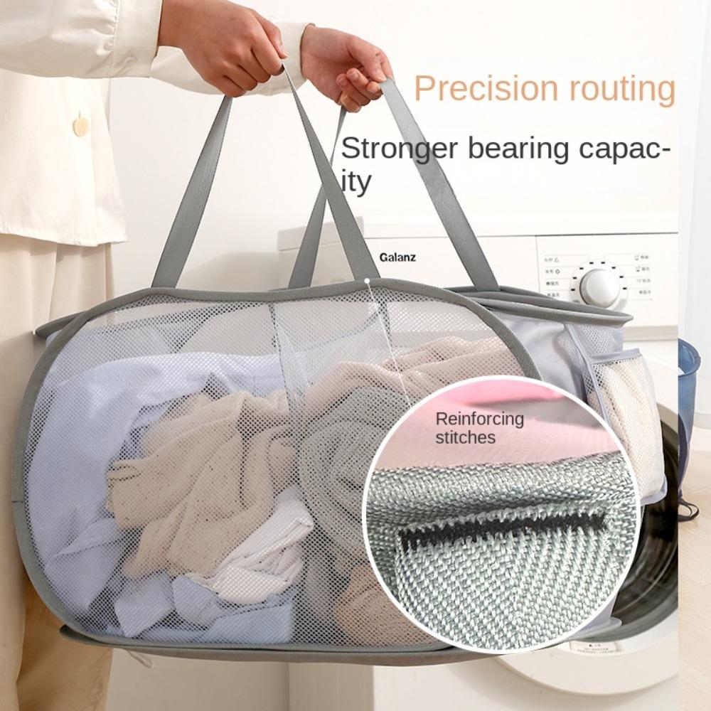 Hollow Folding Laundry Basket with Handle Clothes Toy Storage Basket  Home Bathroom
