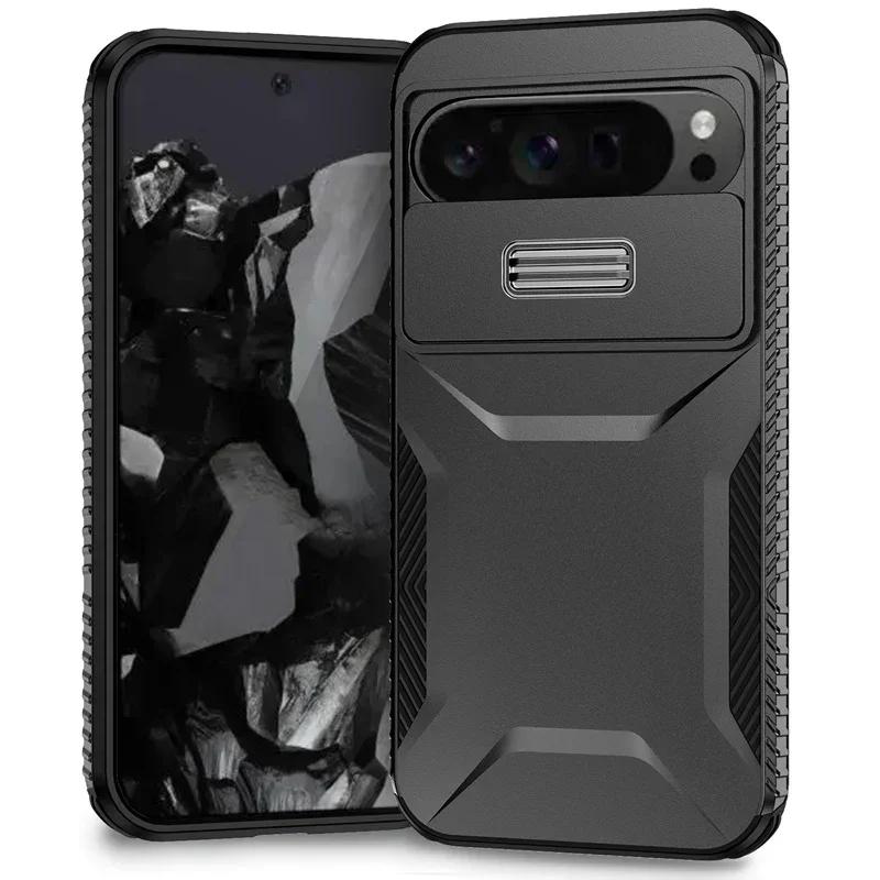 Case for Google Pixel 9 Pro XL Antiskid Cover Sliding Camera Lens Protector Hard Phone Case for Google Pixel 9A 8Pro 7 Pro Shell