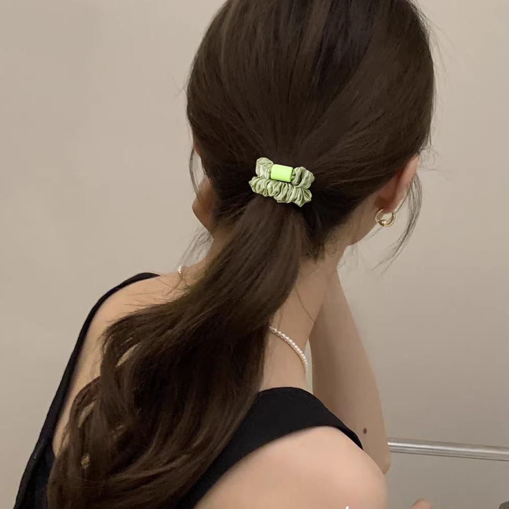 6 Pcs Solid Color Satin Jewel Scrunchies Hair Ties Rubber Bands For Women Girlsdiamond Elastic Ponytail Holder No Damage