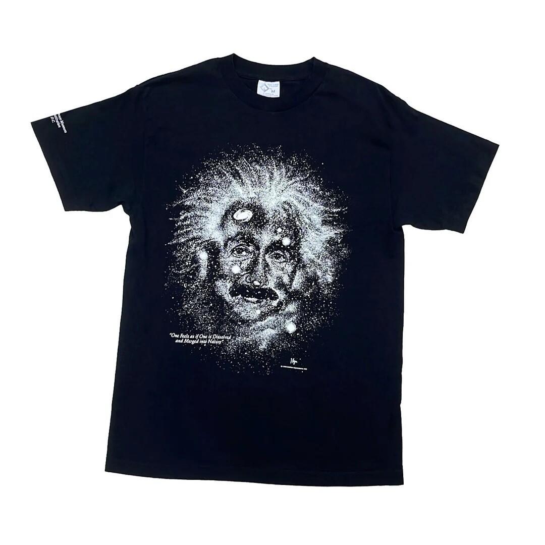 Albert Einstein 1993 90s Vintage Air & Space Museum Smithsonian Graphic Unisex T-Shirt XXL