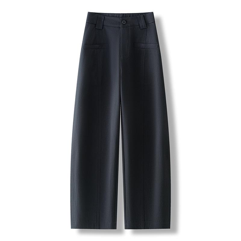 Wutong Wide-Leg Women s Pants - 2026 Spring/Autumn Collection, Loose Fit, Slimming Effect, Good Drape, Straight-Leg Casual Style L - 105-115 jin чёрный