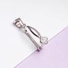 S925 Silver Amber Jasper Safety Clip Charm Pendant for Women