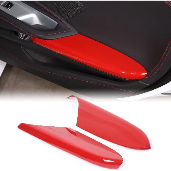 CHEAYAR Interior Door Armrest Panel Trim Cover Compatible with Chevrolet Corvette C8 Stingray 2020-2023, ABS Plastic Inner Side Door Panel Strip
