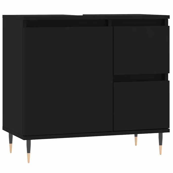 VidaXL Bathroom Cabinet Black 65x33x60 Cm Engineered Wood 831597
