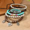 New Turquoise Wood Beads Beaded Alloy Accessories Elastic Line Ladies Bracelet