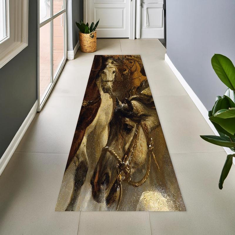 

Horse Optical Illusion Carpet Mat Rug Home Decoration Living Room Bedroom Realistic Depth Effect Non Slip Durable Bedroom Decor 50x150CM