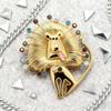 Vintage Banquet Clothes Metal Pin Irregular Glaze Badge Pin  Clothes Accessories