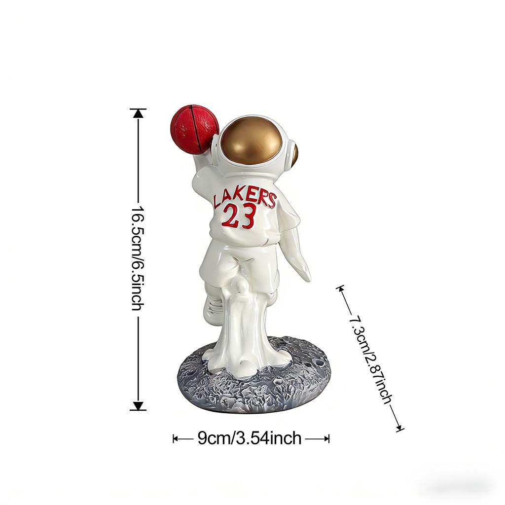 

Trending Astronaut Basketball Figurine Resin Spaceman NBA Jersey Statue Desk Shelf Decor Cool Gift for Men Fans