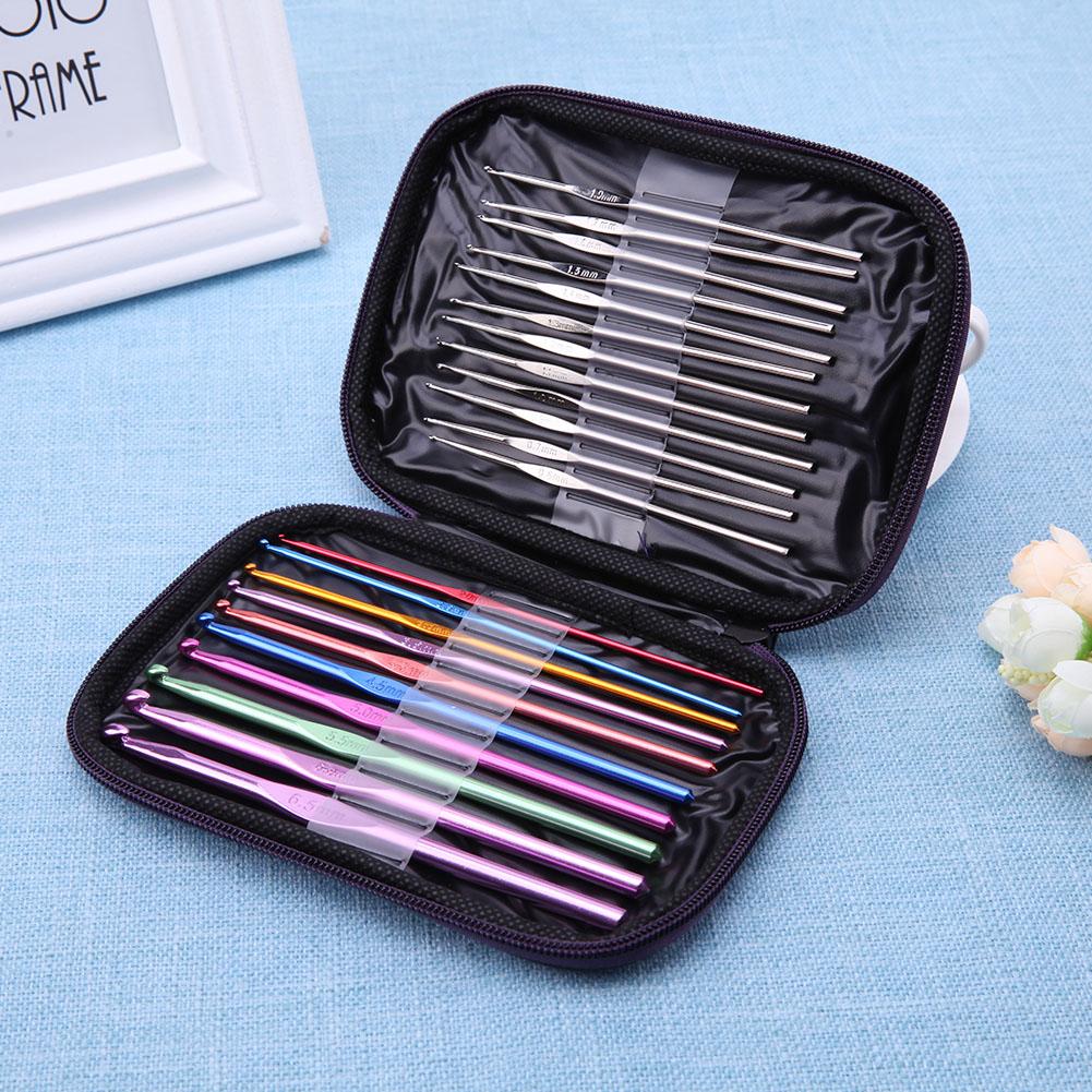 22pcs Yarn Crochet Needles Set Handmade Needles Yarn Tool Set Portable Practical Stainless Steel  Knitted Craft Kit