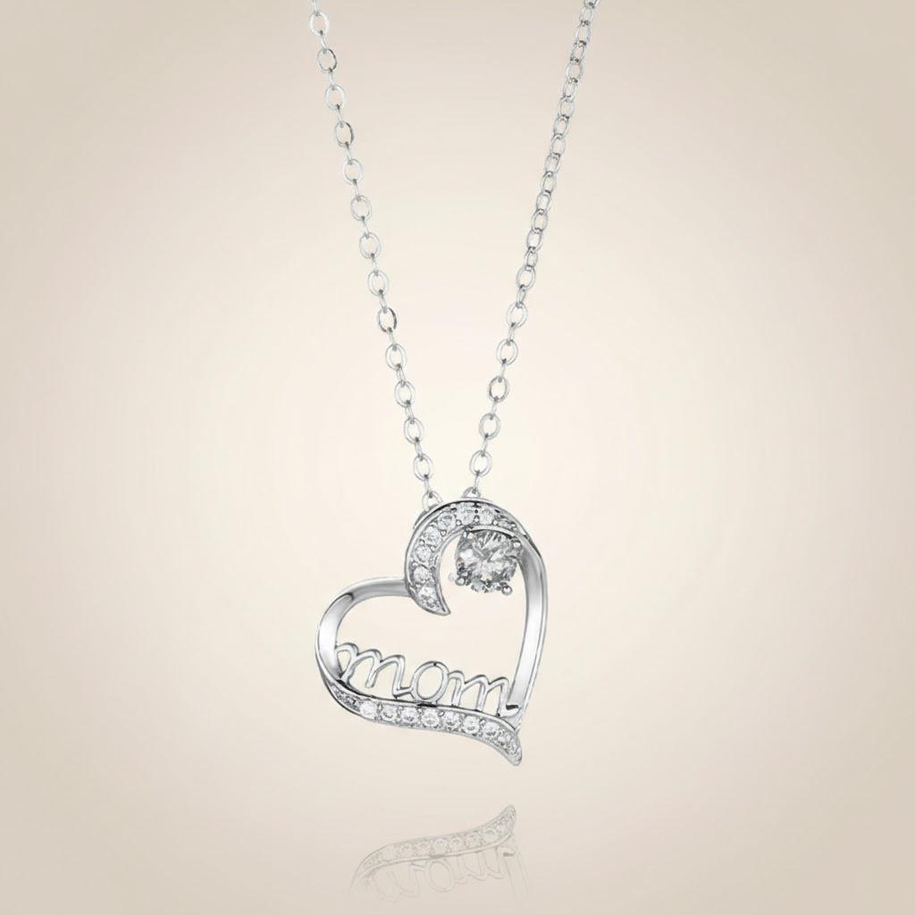 Creative Heart Shape Love Necklace for New Moms Personalized Clavicle Chain Fashion Jewelry Gift for Mothers серебряный