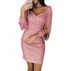 Sequin Tassel Long Sleeve Bodycon Party Dress