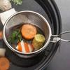 2Pcs 304Stainless Steel Colander Strainer with Metal Hook Strainer Basket Suitable for Draining Hot Pots Ingredient