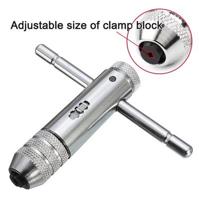 M3-M12 Adjustable Wrench T-Handle Milling Tap High Speed Steel Taps Metric Screwdriver Thread Tapping Drill Holder Hand Tool Set