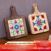 Floral Tile Wooden Heat Insulation Mats: Coasters, Placemats, Bowl & Pot Mats, Anti-Scalding Casserole Protectors.