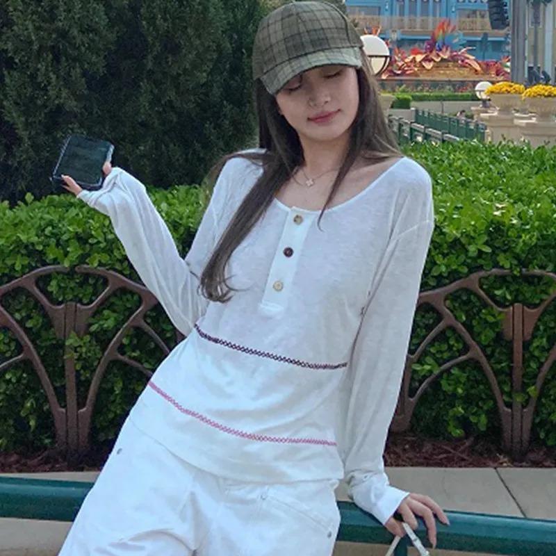 

Літня Нова Тонка Блузка для Захисту від Сонця Приталена Футболка з Довгим Рукавом Повсякденний Топ для Жінок S білий