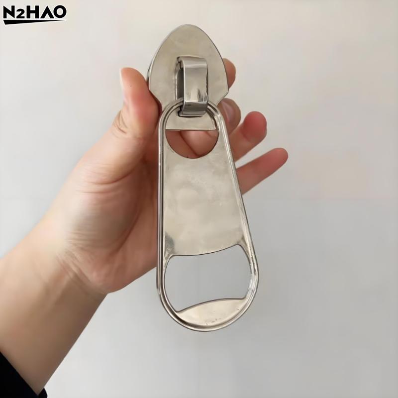 1*Creative Large Magnetic Zipper Bottle Opener, Beer Bottle Opener, With Refrigerator Magnet, Zipper-shaped Beer Bottle Opener