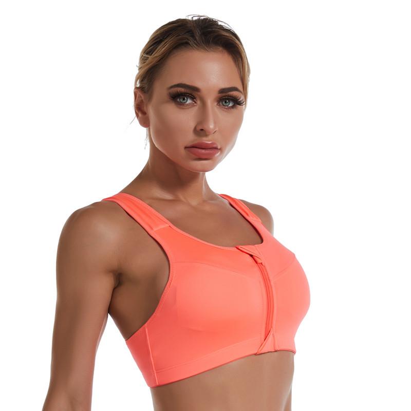 Reggiseno Sportivo con Zip Taglie Forti - Senza Ferretto Antishock Gilet per Yoga e Corsa