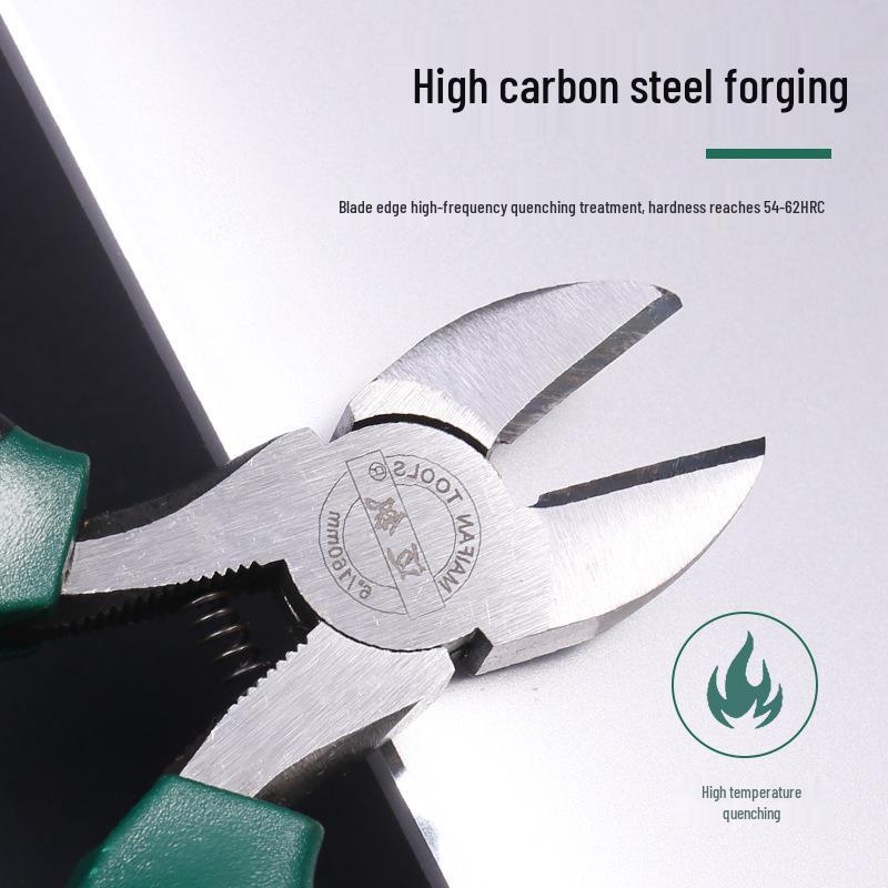 Eccentric Labor-Saving Diagonal Pliers Set: 6-Inch & 8-Inch for Electricians, Wire Stripping, and Hardware Tasks.