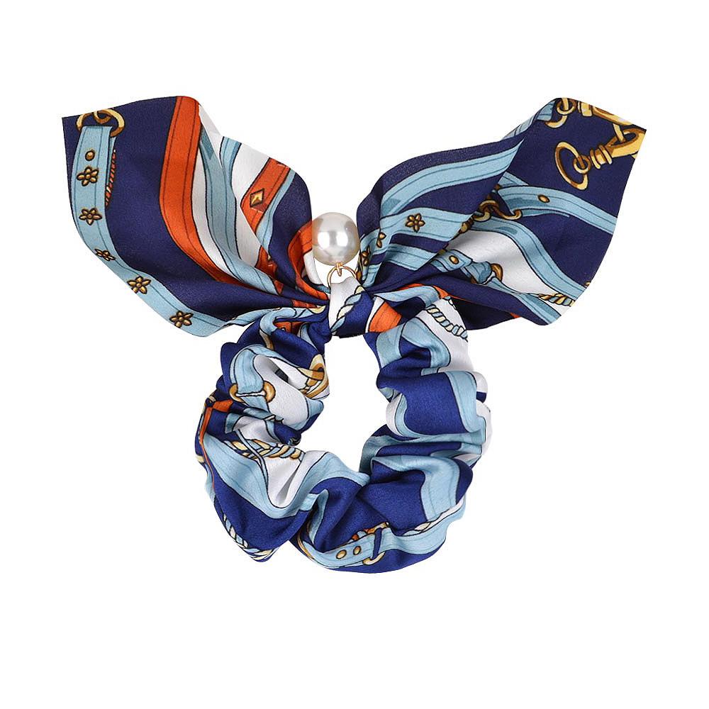 

New Bowknot Elastic Hair Bands For Women Solid Color Scrunchies Headband Hair Ties Ponytail Holder Hair Accessorie синий
