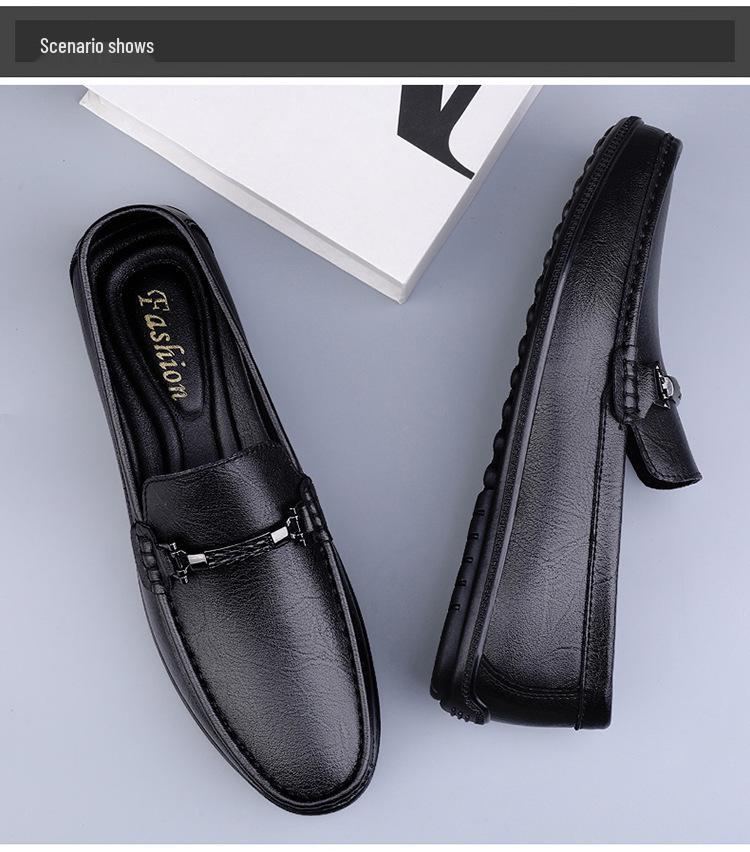 Men's Leather Slip-On Loafers - Casual Flat Driving Shoes In Large Sizes