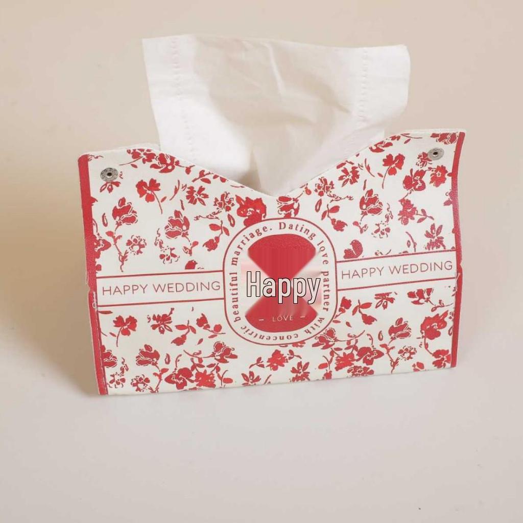 Waterproof Double Happiness Tissue Box - Festive Wedding & Hotel Decoration