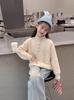 2026 Korean-Style Girls' Velvet Sweater - High Collar, Thick, Warm Winter Long Sleeve
