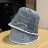 Japanischer Spitzen-Denim-Bucket Hat für Damen im Frühling und Herbst Vielseitiger schlichter Fischerhut Neue Gesichtsbedeckung Nischen-Beckenhut