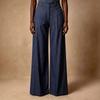 Women's High Waist Striped Wide Leg Pants Retro Casual