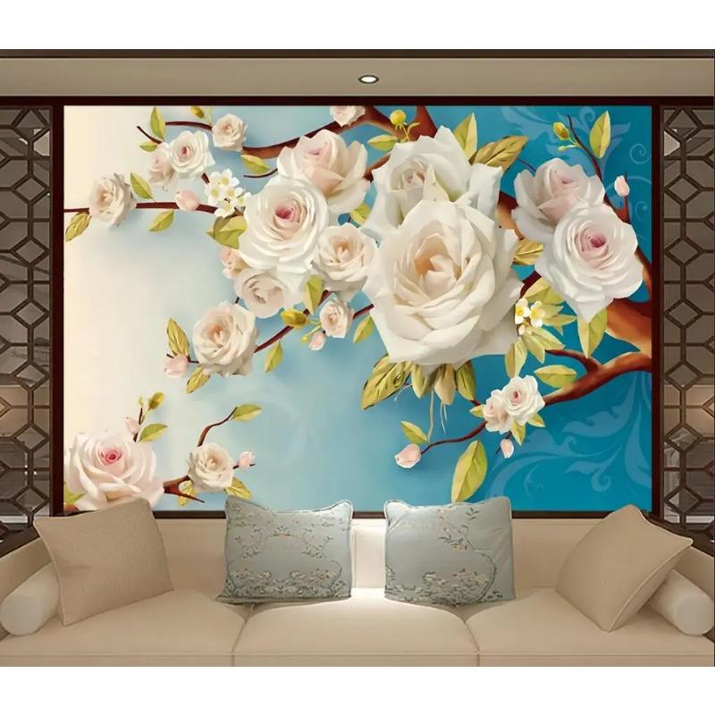 Vintage Flower Wallpaper Living Room Bedroom Background Wall Painting Home Decoration 3d Wallpaper