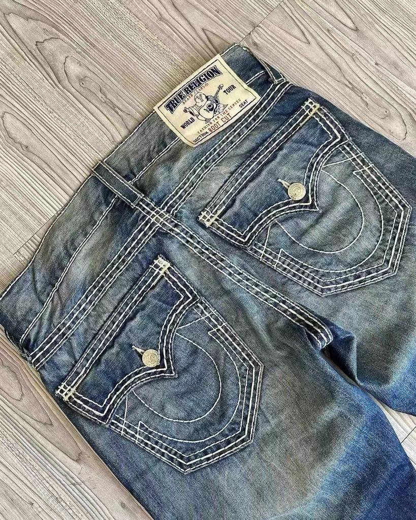 EastRogue Amerikanische High Street Casual Marke Weiße Dickfaden Straight-Leg Jeans für Herren