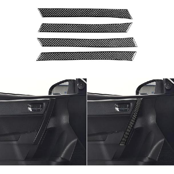 Echte Premium-Kohlefaser-Auto-Mittelkonsolen-Schaltknauf-Panel-Rahmenverkleidung Weicher Aufkleber Kompatibel mit Toyota Corolla/Levin 2014 2015 2016 2017 2018