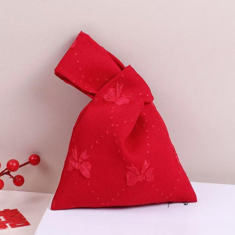 Embroidered Bow Fabric Jacquard Bowknot Pattern Cloth Fall Winter Fabric for DIY Ancient Style Hanfu Cheongsam Dress