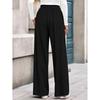 Womens High-Waisted Straight Leg Wide Pants Soft Comfortable Casual Trousers Winter 2026