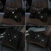 Bling Strass Auto Nackenkissen Winter Plüsch Kristall Auto Kopfstützkissen Lendenwirbelstützen Autositzkissenbezug Autozubehör