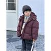 Children's Winter Hooded Thickened Bread Clothing Middle and Large Children Solid Color Short Section Cold White Duck Down Jacket